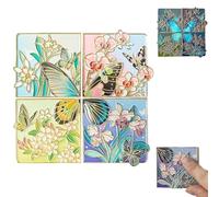 4-Pack Glow-in-The-Dark Butterfly Fridge Magnets, Metal Enamel Fridge Decor, DIY Art Design