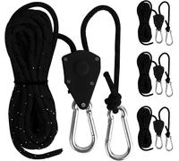 4 Pack Guy Ropes With Cable Tensioners,13ft Reflective Guy Ropes,Easy To Use And Durable,Adjustable Shade Sail Rope With Hooks