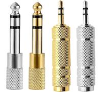 4 Pack Headphone Adapter Jacks,Gold Plated Headphone Adapter,Audio Converter for Headphones,Computers and Other Devices-Gold,Silver