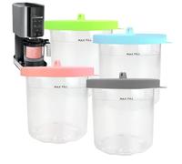 4 Pack Ice Cream Pinte Box Avec Couvercle En Silicone, Récipients De Pinte À La Crème Glacée, Coffre-fort Du Lave-vaisselle, Boîte De Multifonctionnelle Réutilisable, Pour Machines, Milkshake
