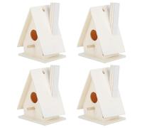 4 Pack Kit de Maison d'oiseau Bricolage, inachevé Un kit de boiseries de Bricolage en Bois inachevé pour Les Enfants Bricolage, 3,0x1,6x2.2 Pouce d'oiseau en Bois Ornement de nid Suspendu