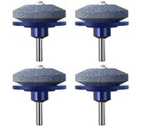 4 Pack Lawnmower Blade Sharpener, Universal Rotary Lawn Mower Sharpener Blade Wheel Stone for Almost All Power Drill Hand Drill