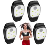 4 Pack Led Clip Lights: Usb Rechargeable Reflective Led Clip Running Light 4 Lighting Modes Mini Head Torch For Running, Jogging, Dog Walking, Running