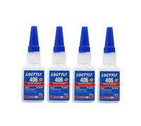 ?4 Pack Loctite 406 Instant Adhesive Super Glue 20 Gram Tubes for Plastic Rubber and Various Materials Henkel Brand?