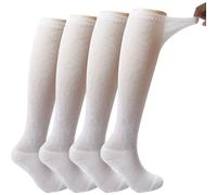 4 Pack Mens Extra Wide Non-binding Diabetic And Circulatory Bamboo Over The Knee Socks with Cushioned Sole-i