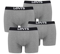 4-Pack Men's Levis Solid Basic Boxer Brief Boxershorts Underwear Pants, Farben:758 - Middle Grey mélange, Größe Bekleidung:M