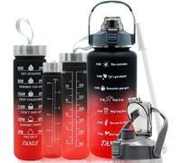 4 Pack Motivational Water Bottles Gym Camping Fishing Picnic
