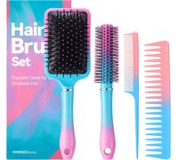 4 Pack Oval Massage Hair Brush For Women Antistatic Hair Brush Detangling Hair Brush And Hair Comb For Men And Women,No More Knots For Natural Curly Hair