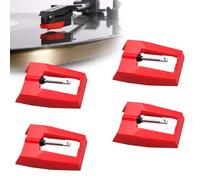 4 Pack Pointe De Lecture Aiguille Tourne Disque Universel Platine, Aiguille Diamant De Remplacement, Diamant Platine Vinyle, Vinyle Aiguilles pour Platine Diamant pour Tourne Disque Vinyle