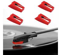 4 Pack Pointe de Lecture Aiguille Tourne Disque Universel Platine, Aiguille Diamant de Remplacement, Vinyle Aiguilles pour Platine Diamant pour Tourne Disque Vinyle, Aiguilles Tourne Disque