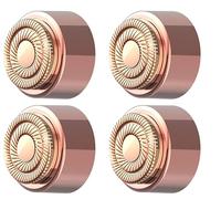 4 Pack | Rechange Têtes de Rasoir pour Épilateur Facial Flawless 2e Génération | Lames de Rechange Double Halo pour Épilation Sans Défaut Finishing Touch - Or Rose