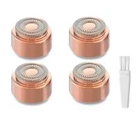 4 Pack | Rechange Têtes de Rasoir pour Épilateur Facial Flawless 3e Génération | Lames de Rechange Double Halo pour Epilation Sans Défaut Finishing Touch - Or Rose