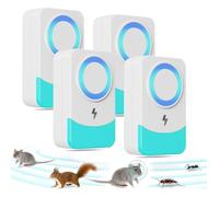 4 Pack Répulsif Ultrason Anti Rongeur Insectes, 60/s Fréquence de Changement Puissant Ultrason Souris et Rats pour Occasions Polyva