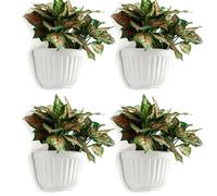 4 Pack Résine Tenture Murale Pot De Jardinière Vertical Jardin Salon Montage Mural Fenêtre Suspendre Plante Panier De Fleurs