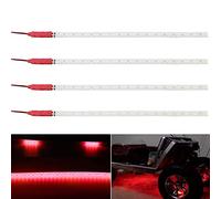 4-Pack Rouge 30CM 11.8'' Knight Rider Flash Scanner Néon LED Étanche Découpable Ambiance Décorative Bande Lumineuse pour Voiture Scooter Externe Interne 12V (30CM (11.81inch), Rouge)