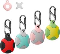 4 Pack Silicone Case For Apple Airtag With Keychain,Waterproof,Anti-Scratch & Compatible Airtags 2021 Pets Keys Luggage Backpacks (Multiple Colors),4a