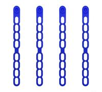 4-Pack Silicone Latch Strap 21.5inch Self-Locking(Blue) | Self-locking button design, stays secure without handles, fits slow cooker lids, lunch boxes, bundles