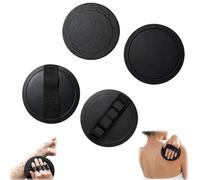 4 Pack Soft Rubber Shower Scrubber Set with Coarse Fine Bath Pads | 4 pack rubber shower scrubber set with coarse and fine pads, finger grip and hand strap for shower, bath, gym and travel