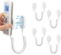 4-Pack Supports Magnétiques pour Télécommandes avec Cordons à Ressort - Fixation Murale Adhésive, Anti-Perte, Adsorption Rapide, Ressort Extensible pour une Sécurité Optimal. (Blanc 43 pouces, pack 4)