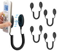 4-Pack Supports Magnétiques pour Télécommandes avec Cordons à Ressort - Fixation Murale Adhésive, Anti-Perte, Adsorption Rapide, Ressort Extensible pour Une Sécurité Optimal. (Noir 43 Pouces, Pack 4)