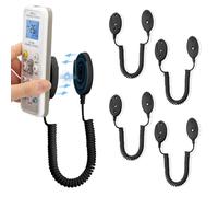 4-Pack Supports Magnétiques pour Télécommandes avec Cordons à Ressort - Fixation Murale Adhésive, Anti-Perte, Adsorption Rapide, Ressort Extensible pour Une Sécurité Optimal. (Noir 70 Pouces, Pack 4)