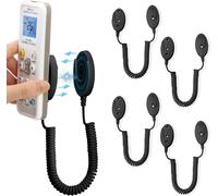 4-Pack Supports Magnétiques pour Télécommandes avec Cordons à Ressort Fixation Murale Adhésive,Anti-Perte, Adsorption Rapide,Ressort Extensible pour Une Sécurité Optimal. (Noir 70 Pouces, Pack de 4)