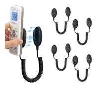 4-Pack Supports Magnétiques pour Télécommandes avec Cordons à Ressort - Fixation Murale Adhésive, Anti-Perte, Adsorption Rapide, Ressort Extensible pour Une Sécurité Optimal. (Noir 43 Pouces, Pack 4)