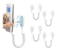 4-Pack Supports Magnétiques pour Télécommandes avec Cordons à Ressort - Fixation Murale Adhésive, Anti-Perte, Adsorption Rapide, Ressort Extensible pour une Sécurité Optimal. (Blanc 43 pouces, pack 4)