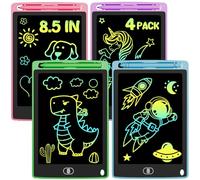 4 Pack Tablette d'écriture LCD Colorée, 8.5 Pouces Enfants Tablettes Graphiques avec Fonction de Verrouillage & D'effacement, Jouet Educatif de Filles et Garçons, Bleu+Rose+Violet+Vert