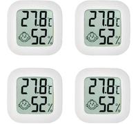 [4-Pack] Thermomètre d'ambiance intérieur | Hygromètre numérique Intelligent | Moniteur température Maison | Humidimètre capteur