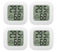 4 Pack Thermometre Interieur Mini LCD Thermomètre Hygrometre Haute Précision Température Hygromètre Moniteur avec Air icône