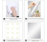 4 Pack Tile Mirror Stickers, 30 X 20 Cm, Flexible Mirror Film, Acrylic Mirror For Walls, Doors, Bathrooms And Cabinets