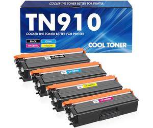 4-Pack TN910 TN 910 Toner Compatible pour Brother TN910 TN-910 TN 910 HL-L9310CDW HL-L9310CDWT HL-L9310CDWTT MFC-L9570CDW MFC-L9570CDWT (Noir Cyan Jaune Magenta)