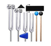 4 Pack Tuning Fork Set(128 Hz,256 Hz,512 Hz,528 Hz)with Tuning Fork Hammer for Sound Healing Sound-hhny