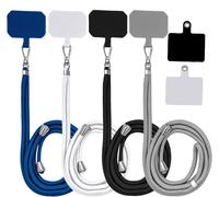 4 Pack Universal Nylon Cell Phone Lanyards + 6 Adhesive Replacement Patches, 2 Colors Adjustable And Detachable Safety Strap Earpads For Most Smartphones, Multicolored, M