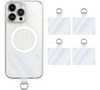 4 Pack Universal Phone Tabs 2.5" X 1.4" Clear Pvc Replacement D Cord Cord Cord Patches For Security Drop Protection Compatible With