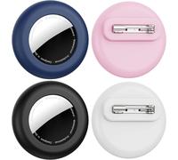 4 Pack Waterproof Label Holder For Apple Airtag With Invisible Pin,Silicone Air Tag Holder,Hidden Inside Clothes,Backpack,Pocket,Luggage For Elderly Kids