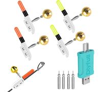 4 Pack Waterproof Led Bite Alarms Night Fishing Accessories With Charger And Battery