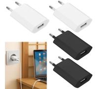 (4 Packs) Chargeur USB 5V 1A, Bloc Chargeur USB avec Prise Secteur Universelle, Adaptateur Secteur pour iPhone, Samsung Galaxy, Pixel, Nexus, Huawei, Xiaomi, HTC, Sony (Blanc et Noir)