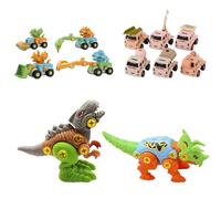 4 Packs Démonter Dinosaure Enfant Jouet Dinosaure pour Garçons, DIY Dinosaures Jouet de DIY Construction avec Tournevis STEM Cadeau Apprentissage pour Enfants Garcon Fille de 3-9 Ans