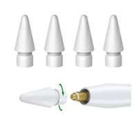4 Packs Pointes de Rechange Compatible avec Apple Pencil 2e Génération Apple Pencil 1re Génération Pointes, D'embouts Ordinaires Haute Sensibilité et D'embouts Métal Plus Longs et Résistants