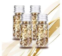 4 Paillette, Bouteilles Flocons Feuille Or 24K, Décoration Gâteau Professionnelle Cocktail Manucure Dorure Multifonctionnelles pour DIY Peinture et Pâtisserie