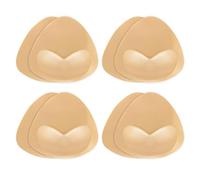 4 Pair Coussinets Soutien-Gorge Adhésifs Push-up, Inserts de Soutien-Gorge de Triangle Amovibles Réutilisables, Coussinets Rembourrés pour Sports Bikini Sans Bretelles Vêtements de Mariage