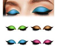 4 Pair Lazy Eye Shadow Eyelash Patch, 2025 New Eyeshadow Eyelash Stickers, 3-in-1 Self-Adhesive Reusable Fast Eye Makeup Stickers with False Lashes, Shadow, Eyeliner, for Party, Prom (4Pcs-J)