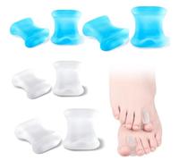 4 Paire Séparateurs d'orteils en gel Ecarteurs D'orteils Séparateurs D'orteils en Silicone Redresseurs D'Oignons Pour Orteils Crochus Callosités Orteils Chevauchants (Transparent et Bleu)