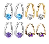 4 Paires Boucle D'oreille Magnétique Pour Maigrir Détachables 4 Couleurs Ornées De Strass Scintillants Raffinées Et Raffinées Un Cadeau Pour Une Fille Une Mère Une Amie Ou Une Sœur