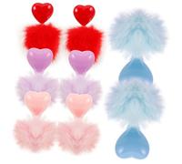 4 paires boucles d'oreilles en peluche pour femmes bijoux décoratifs couleurs de bonbons lacs uniques et chics pour les fêtes et les cadeaux