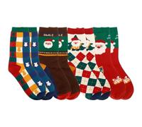 4 Paires Chaussettes De Noël, Chaussette Femme, Chaleur Et Confort Hivernaux, Avec Des Motifs De Noël Inspirés De Dessins Animés, Adaptés Aussi Bien Aux Femmes Qu'aux Hommes Comme Cadeaux De Fête