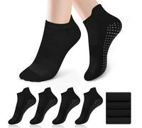 4 Paires Chaussettes Pilates Femme 36-41, Anti-Dérapantes Chaussette Yoga à Semelle Grippée pour Pilates, Barre, Ballet, Danse, Rééducation, Fitness, Chaussettes à Adhérence pour Femme et Homme