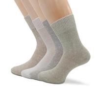 4 paires - Chaussettes unisexes en lin - Collection FLAX - respirantes, naturelles et éco-durables (35-38, 1 Paire Gris Moyen, 1 Paire de Perles, 1 Paire Vert Sauge, 1 Paire Terre Cuite, numeric_35)